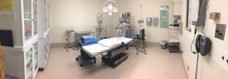 The inside of a surgical room